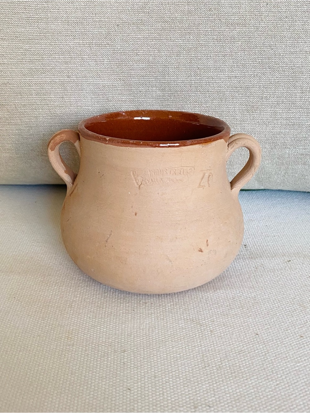Vtg French Terracotta Toupin Cooking Pot Société Industrielle de Vallauris 40
